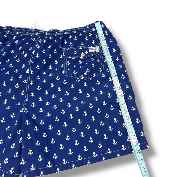 Polo Ralph Lauren Anchor Print Swim Trunks Sz 3XB Big Navy Blue Nautical Shorts - Picture 10 of 11